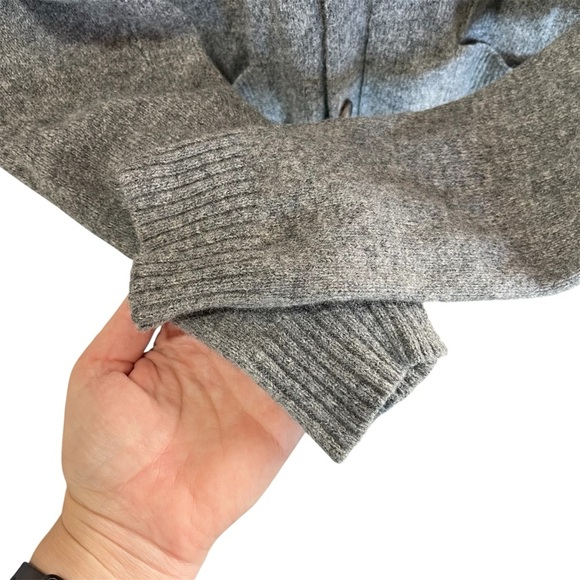 J. Crew Gray Button Down 100% Lambswool Cardigan with White Fair Isle Pattern - Picture 4 of 12